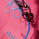 Dark red and black crystal bead wave bracelet