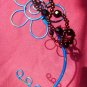 Dark red and black crystal bead wave bracelet