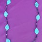 Diamond shaped turquoise with black crystals beaded necklace