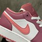 Women Air Jordan 1 Low Desert Berry Coral Chalk 553560-616 Gs Shoes