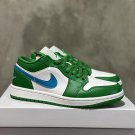 Men's And Women's Models Air Jordan 1 Low Shoes Lucky Green Aquatone Blue DC0774-304