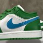 Men's And Women's Models Air Jordan 1 Low Shoes Lucky Green Aquatone Blue DC0774-304