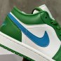 Men's And Women's Models Air Jordan 1 Low Shoes Lucky Green Aquatone Blue DC0774-304