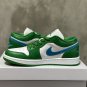 Men's And Women's Models Air Jordan 1 Low Shoes Lucky Green Aquatone Blue DC0774-304