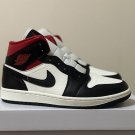 Men's Sports Shoes Air Jordan 1 Mid Black And White Red Retro Basketball Shoes BQ6472-061