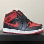 Men's Sneakers Air Jordan 1 Mid "alternate Bred' Black And Red Retro Basketball Shoes DQ8426-060