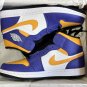 Men's Sneakers Air Jordan 1 Mid &acirc;��Lakers&acirc;�� Dark Concord/Taxi-DQ8426-517