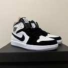 Men's Sneakers Air Jordan 1 Aj1 Mid Diamond Black And White Retro Basketball Shoes DH6933-100
