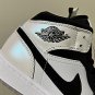 Men's Sneakers Air Jordan 1 Aj1 Mid Diamond Black And White Retro Basketball Shoes DH6933-100