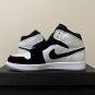 Men's Sneakers Air Jordan 1 Aj1 Mid Diamond Black And White Retro Basketball Shoes DH6933-100