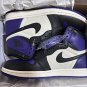 Men's Sneakers Air Jordan 1 Og Purple Toe Black And Purple Retro Basketball Shoes 555088-501