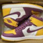 Air Jordan 1 High OG &acirc;��Brotherhood&acirc;�� Retro White Yellow Purple Basketball Shoes555088-706