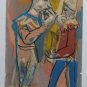 Josef Presser b1909 Clown Figure Original Gouache Art Painting, Signed, Matted