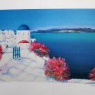 Serge Fenech: "Santorini Vista" The Two Domes (Greece) Hand Signed Lithograph