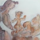 Chaim Gross Woman with Child Signed, exquisite Limited Edition Lithograph \250