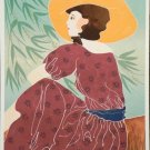 Gina Lombardi Bratter, Yellow Hat, Lithograph Art, Signed and Numbered in Pencil