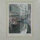 Marina Kontorina Venetian Canal Scene Signed & Numbered, Matted & Sealed COA