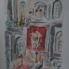 Greta Loebl Schreyer, Hand-Signed Lithograph, exquisite print "Interior of a Palace."