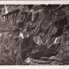 John Byle Signed Lithograph Black & White Abstract Composition w Hebrew Letters