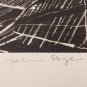 John Byle Signed Lithograph Black & White Abstract Composition w Hebrew Letters