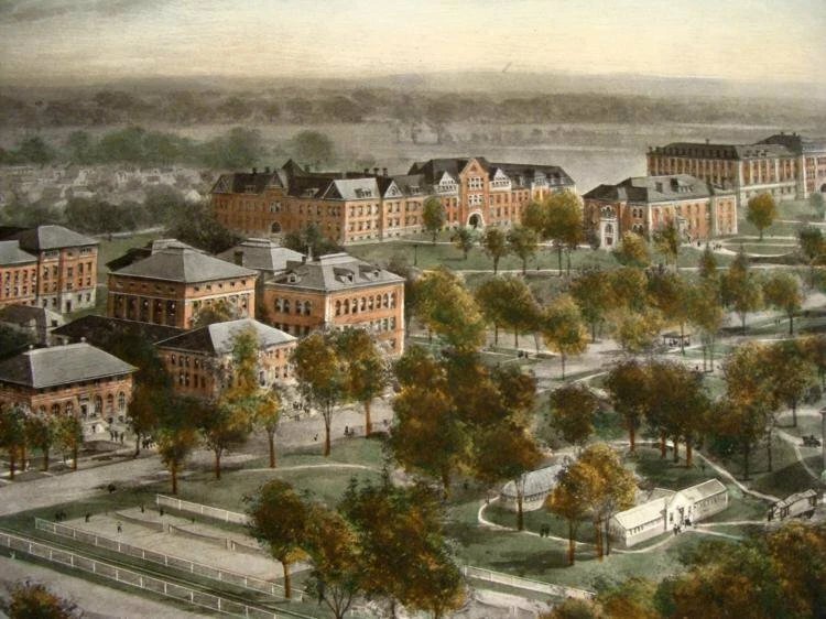 1911 Richard Ruminell, Color Etching, University of Illinois (U of I)