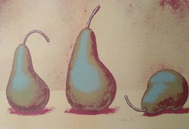 Claes Oldenburg Lithograph Three Pears, Still Life, Blind Stamp and Signed