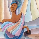 2005 Nathaniel Burns -Woman with Bible, "Art of the Main" Hand Signed exhibition