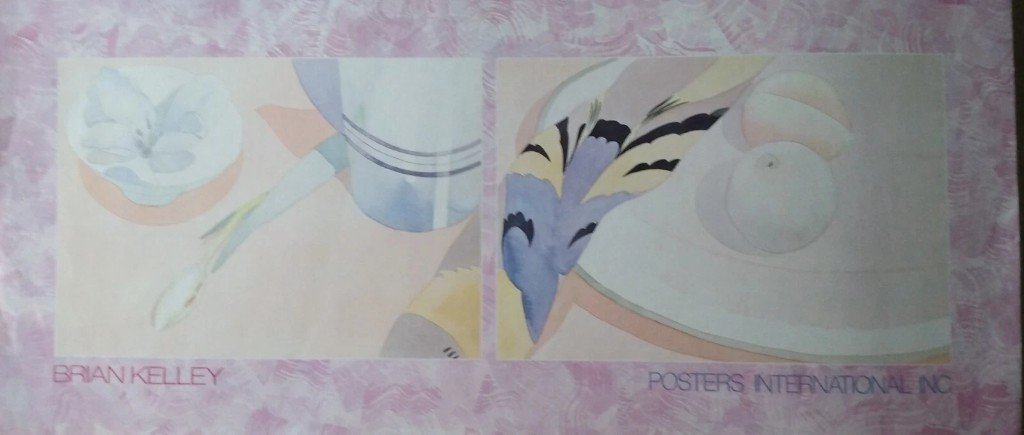 Brian Kelley -Pink Floral Still Life Poster Art Print measuring 19 inches by 39"