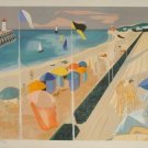 GEORGES LAMBERT La Plage à Deauville Hand Signed Limited Edition Lithograph Art