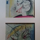 Pablo PICASSO Color Lithograph Preparatory GUERNICA, SPADEM,  Two Abstract Portraits