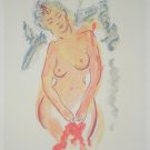 Wayne Ensrud Woman with Red Cloth "Maybe" Signed Lithograph