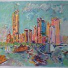 Wayne Ensrud,, City Harbor, Signed Lithograph