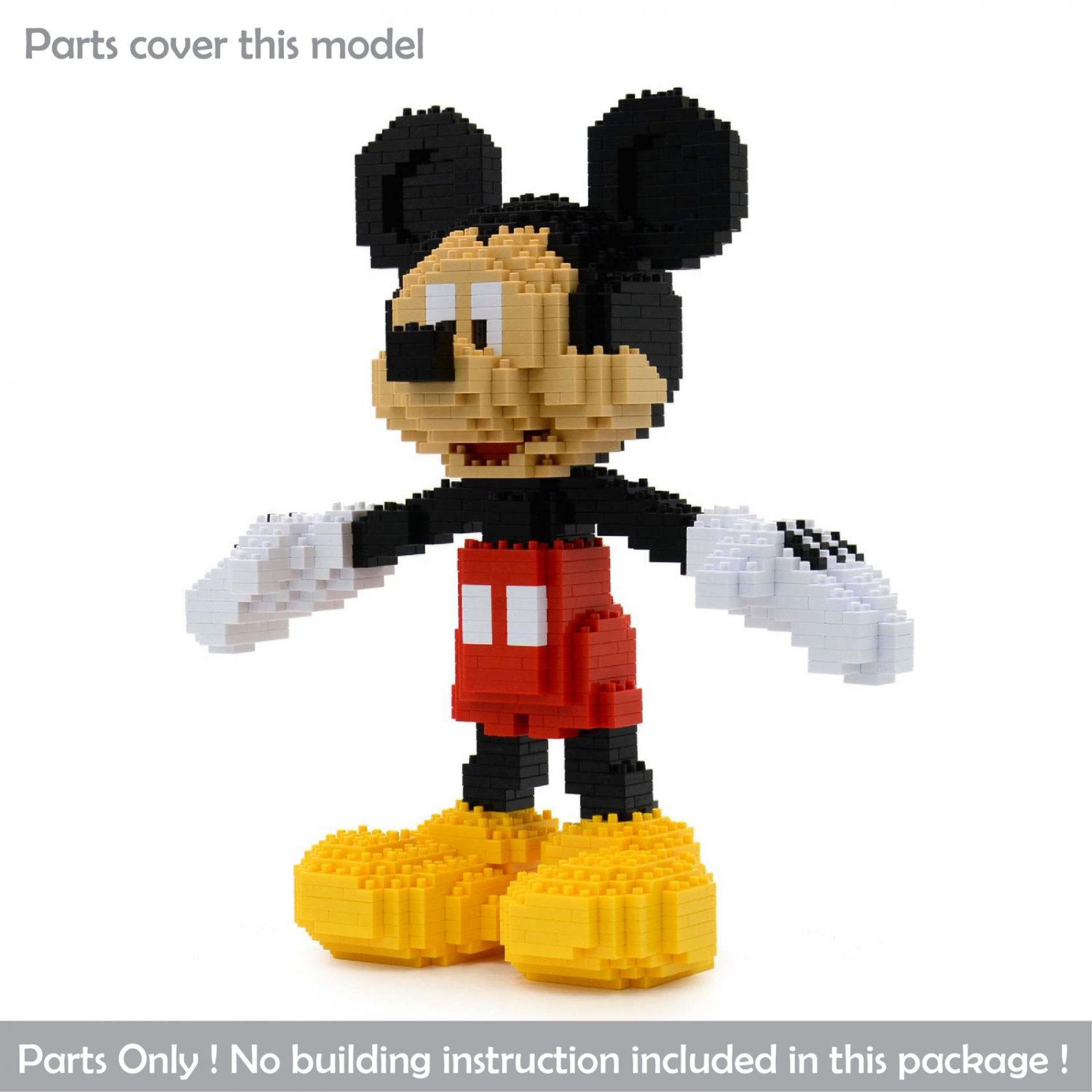 Micky Mouse (Disney Classic) Brick Sculpture (JEKCA Lego Brick) DIY Kit