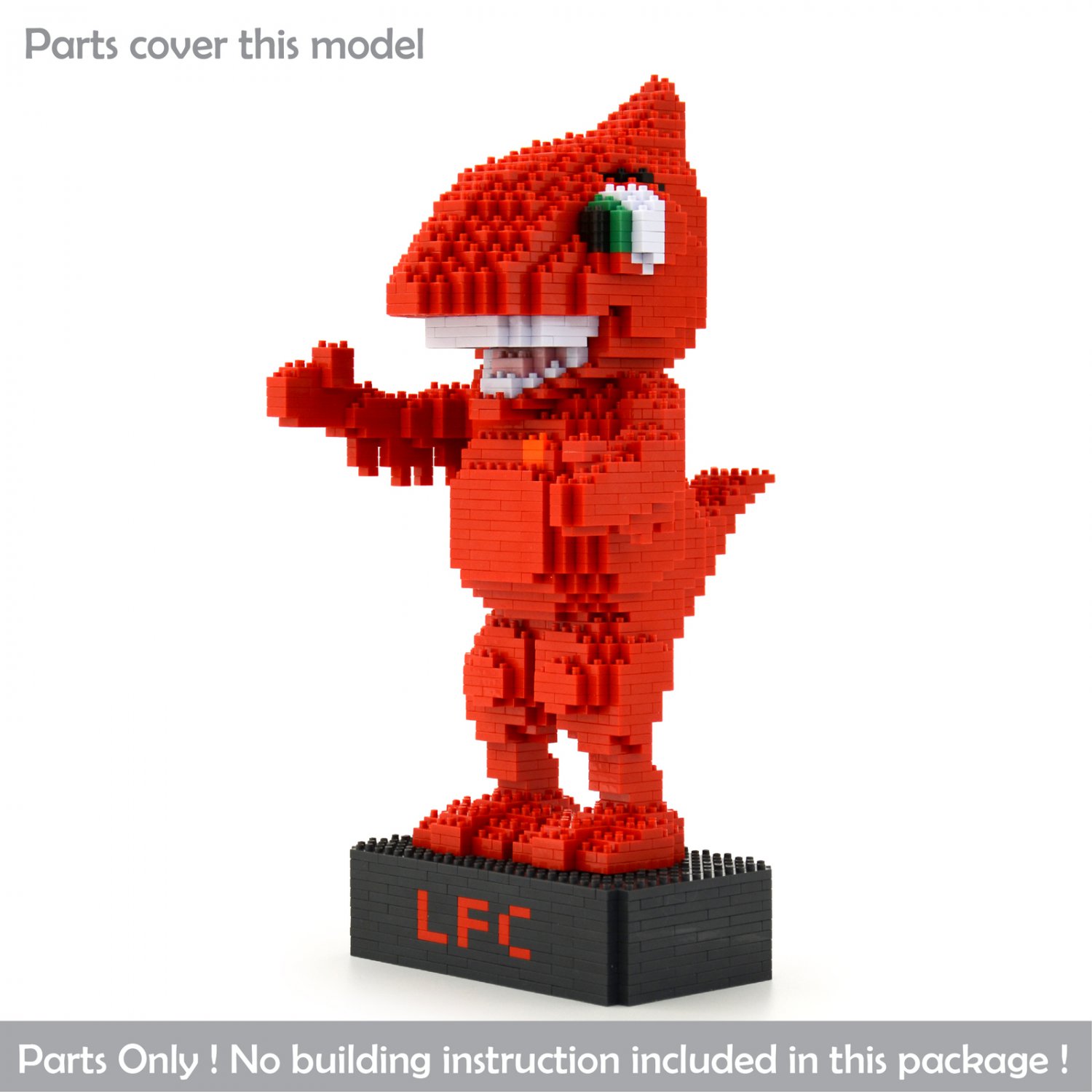 Mighty Red Lfc Mascot Brick Sculpture Jekca Lego Brick Diy Kit