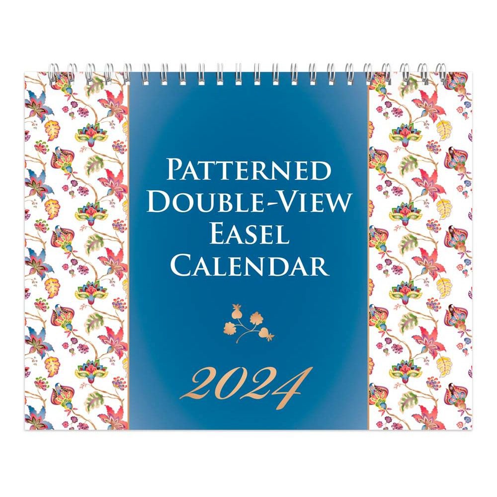 Patterned 2024 Easel Desk Calendar