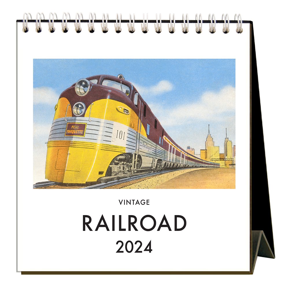 Railroad 2024 Easel Desk Calendar