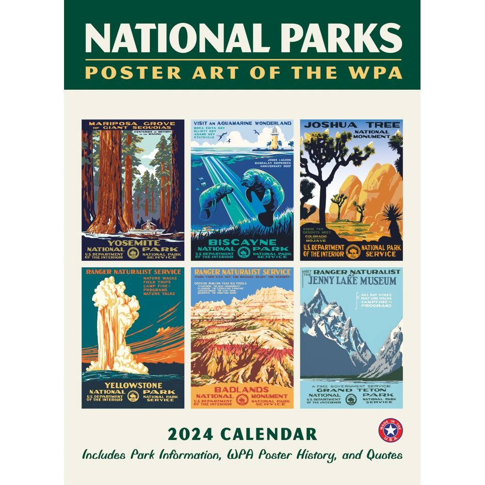 National Parks WPA Grid 2024 Wall Calendar