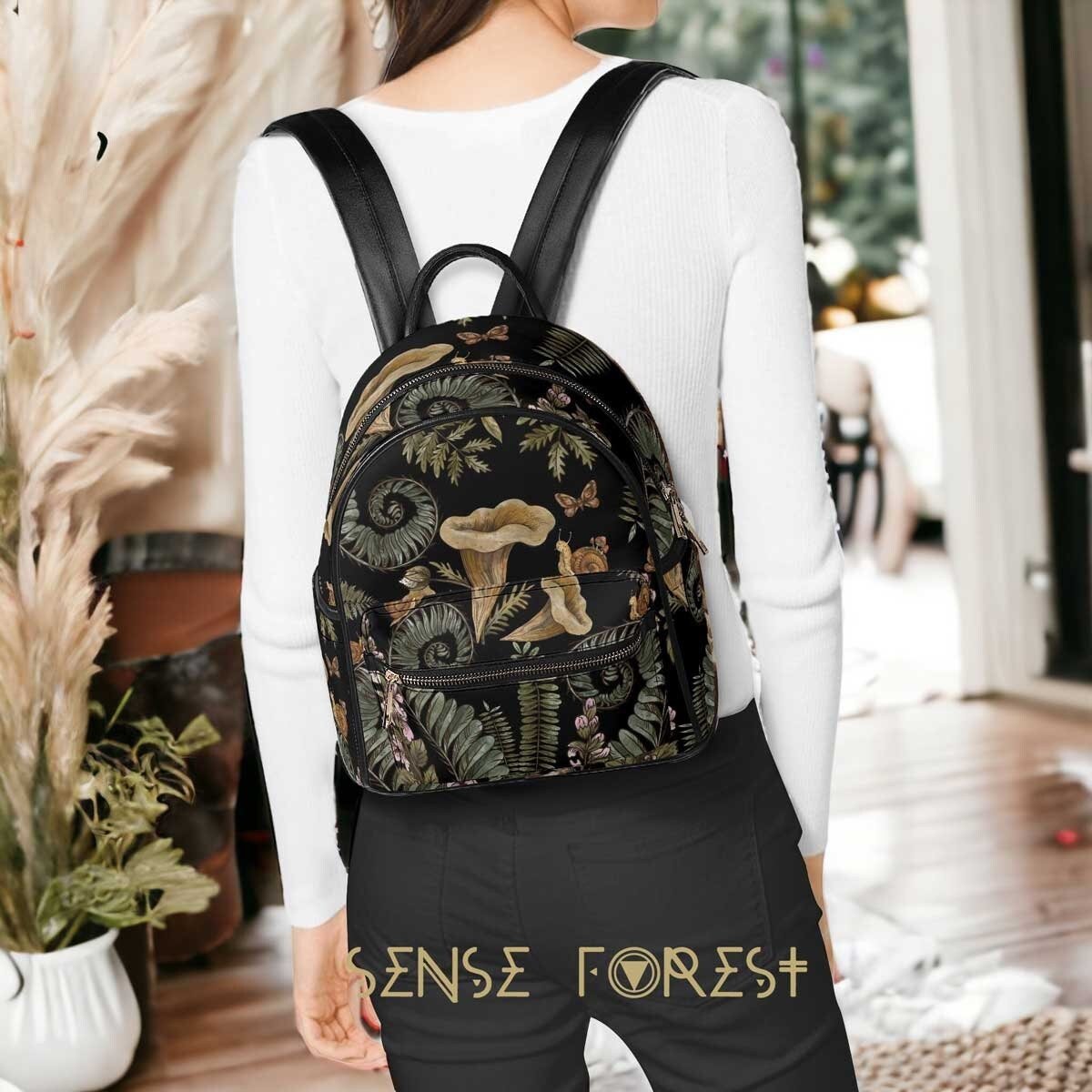 Cottagecore Mushroom fern forest backpack, Goblincore Witch academia ...