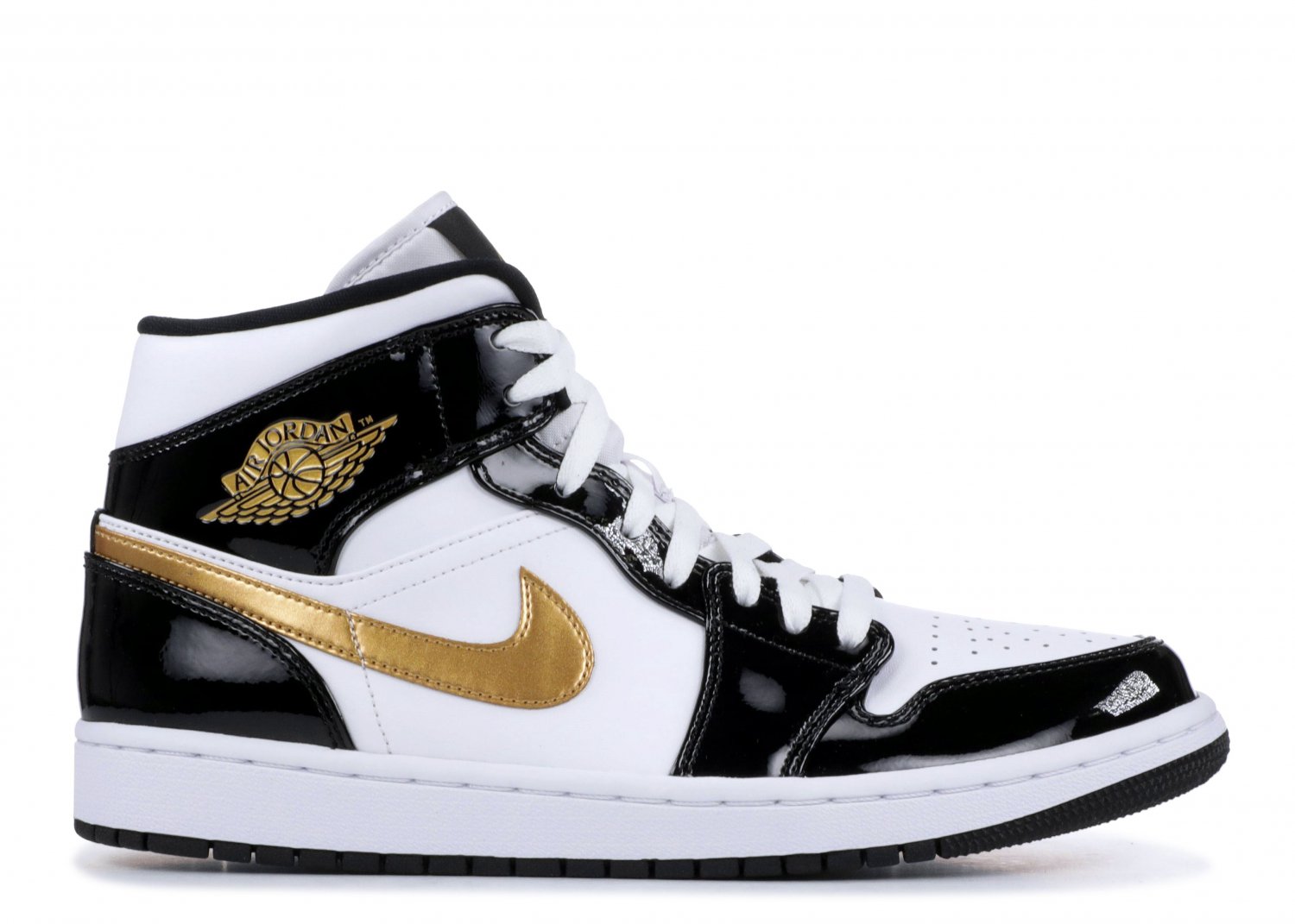 Air Jordan 1 Mid Patent SE Black Gold
