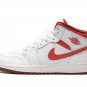 AIR JORDAN 1 MID SE GS "WHITE DUNE RED"