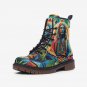 Colorful Geometric Art Casual Leather Lightweight Boots For Hippies