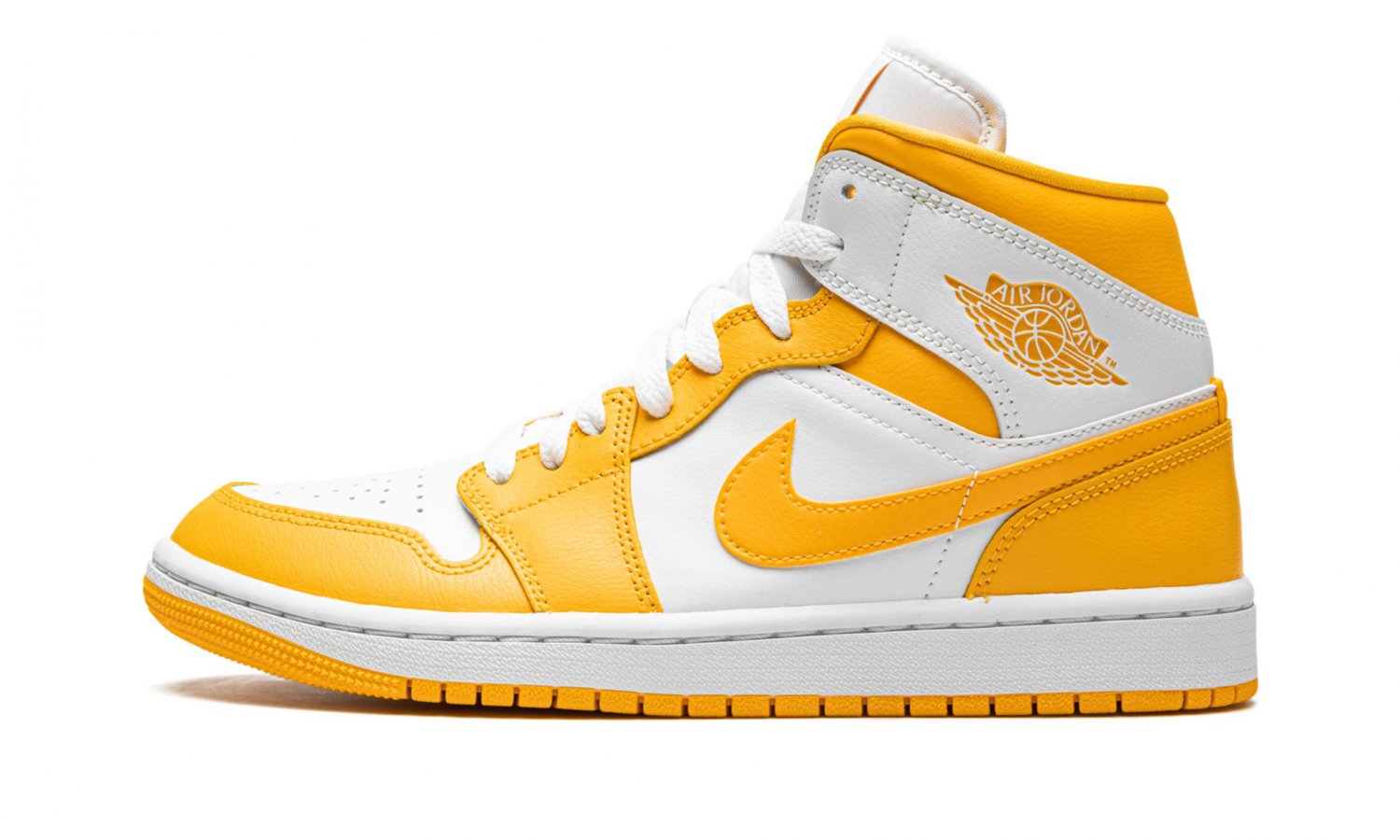 JORDAN 1 MID WMNS "White / University Gold"