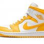JORDAN 1 MID WMNS "White / University Gold"