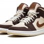 AIR JORDAN 1 MID SE WMNS "Brown Basalt Fleece"