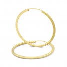 14K GOLD PLATED HOOP EARRINGS 2 MM 50 MM Free Shipping