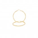 14K GOLD-FILLED BOX CUT HOOP WOMEN EARRINGS 4 MM THICK 25-80 MM Free Shipping