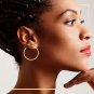 14K GOLD-FILLED BOX CUT HOOP WOMEN EARRINGS 4 MM THICK 25-80 MM Free Shipping