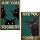 2pcs - Pooping Cat - Vintage Tin Signs - 7.9x11.8in Free Shipping