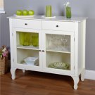 Antique White Sideboard Buffet Console Table with Glass Doors Free Shipping