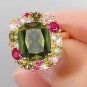 LUXURY ESCAPE FOREST PRINCESS EMERALD SQUARE ELEGANT RING SECRET GARDEN VINTAGE RING